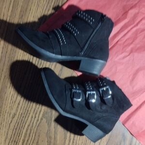 Stylish Black Studded Ankle Boots